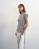Topshop Topshop wrap detail cap sleeve top in gray heather - 1