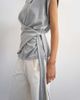 Topshop Topshop wrap detail cap sleeve top in gray heather - 2