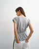 Topshop Topshop wrap detail cap sleeve top in gray heather - 4