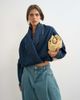 Topshop Topshop Wrap drape neckline bomber jacket in sulphur blue - 4