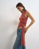 Topshop Topshop wrap drape tank with tie in rust-White - 1