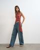 Topshop Topshop wrap drape tank with tie in rust-White - 2