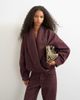 Topshop Topshop wrap draped neckline bomber jacket in aubergine-Brown - 1