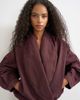 Topshop Topshop wrap draped neckline bomber jacket in aubergine-Brown - 3