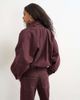 Topshop Topshop wrap draped neckline bomber jacket in aubergine-Brown - 4