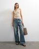 Topshop Topshop wrap front drape detail tank in oat-White - 1