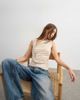 Topshop Topshop wrap front drape detail tank in oat-White - 2