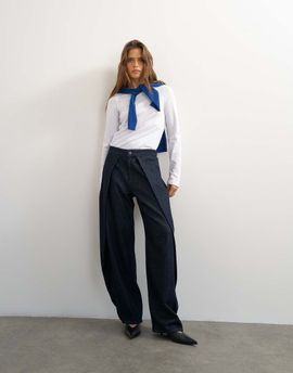 Topshop Topshop wrap front jeans in indigo-Blue