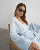 Topshop Topshop wrap tie detail top in blue stripe - 1
