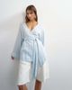 Topshop Topshop wrap tie detail top in blue stripe - 3