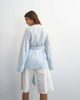 Topshop Topshop wrap tie detail top in blue stripe - 4