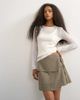 Topshop Topshop wrap tie mini skirt in taupe-Brown - 2
