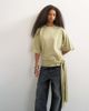 Topshop Topshop wrap waist tie detail top in khaki green - 2