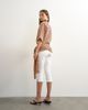 Topshop Topshop wrap waist tie detail top in neutral stripes-Multi - 4