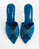 Topshop Topshop Wren peep toe high heel sandal in teal satin-Blue - 3