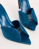 Topshop Topshop Wren peep toe high heel sandal in teal satin-Blue - 4