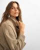 Topshop Topshop x Cara denim cropped trench jacket in washed beige-Neutral - 3