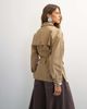 Topshop Topshop x Cara denim cropped trench jacket in washed beige-Neutral - 4