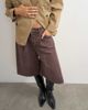 Topshop Topshop x Cara denim ultra-wide pleated culotte in taupe-pink - 2