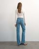 Topshop Topshop x Cara high rise slim straight jean in green cast-Blue - 3