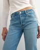 Topshop Topshop x Cara high rise slim straight jean in green cast-Blue - 4