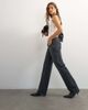 Topshop Topshop x Cara high rise slim straight jean in washed black - 3