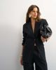 Topshop Topshop x Cara oversized pinstripe denim blazer in indigo - part of a set-Blue - 1