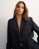 Topshop Topshop x Cara oversized pinstripe denim blazer in indigo - part of a set-Blue - 2