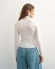 Topshop Topshop x Cara seamed long sleeve T-shirt in ecru-White - 4