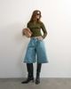 Topshop Topshop x Cara seamed long sleeve T-shirt in khaki-Green - 2