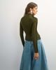 Topshop Topshop x Cara seamed long sleeve T-shirt in khaki-Green - 4