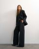 Topshop Topshop x Cara wide leg pleated pinstripe denim pants in indigo - part of a set-Blue - 1