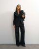 Topshop Topshop x Cara wide leg pleated pinstripe denim pants in indigo - part of a set-Blue - 2