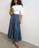 Topshop Topshop yoke pleated maxi skirt in indigo stripe-MULTI - 1