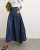 Topshop Topshop yoke pleated maxi skirt in indigo stripe-MULTI - 2