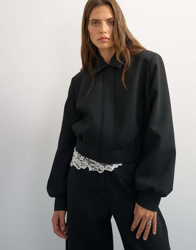 Topshop Topshop zip up formal blazer in black