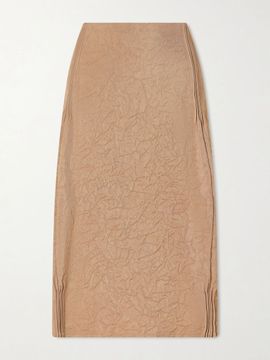 TORY BURCH Crinkled-satin skirt