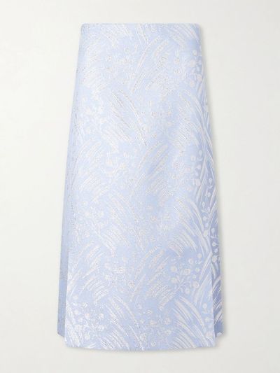 TORY BURCH Metallic jacquard-knit midi skirt