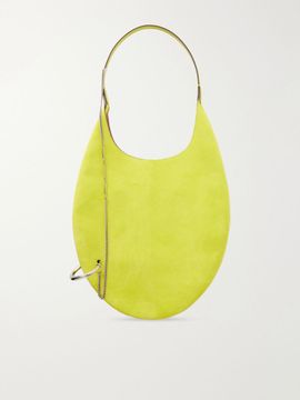 TORY BURCH Pierced embellished suede shoulder bag