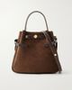 TORY BURCH Romy leather-trimmed suede bucket bag - 1
