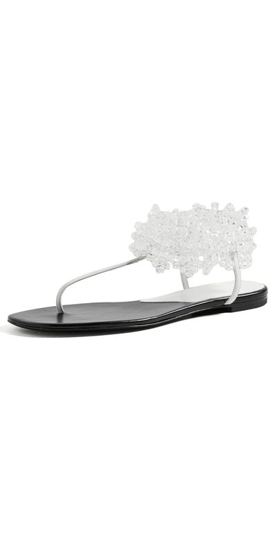 Tory Burch Tory Burch Beaded Flat Sandals Cloud