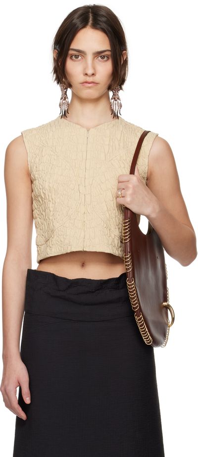 Tory Burch Tory Burch Beige Wool Silk Top
