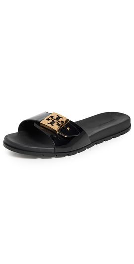 Tory Burch Tory Burch Buckle Slides Perfect Black/Gold/Perfect Black