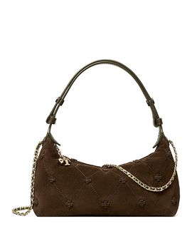 Tory Burch Tory Burch Bunny Knot Embroidered Suede Crossbody