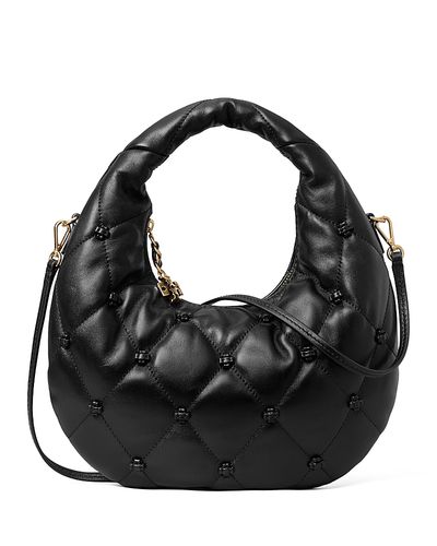 Tory Burch Tory Burch Bunny Knot Leather Crescent Bag