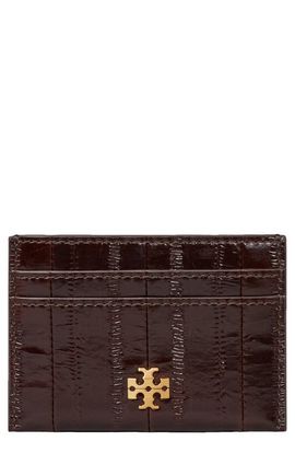 Tory Burch Tory Burch Charlie Eel Embossed Leather Card Case