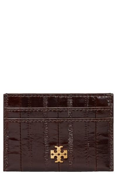 Tory Burch Tory Burch Charlie Eel Embossed Leather Card Case