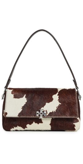 Tory Burch Tory Burch Charlie Haircalf Small Shoulder Bag Mocha Brown/Shea Butter One