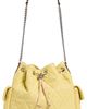 Tory Burch Tory Burch Charlie Quilted Denim Drawstring Shoulder Bag Yellow One - 1