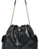 Tory Burch Tory Burch Charlie Quilted Large Drawstring Shoulder Bag Black One - 1